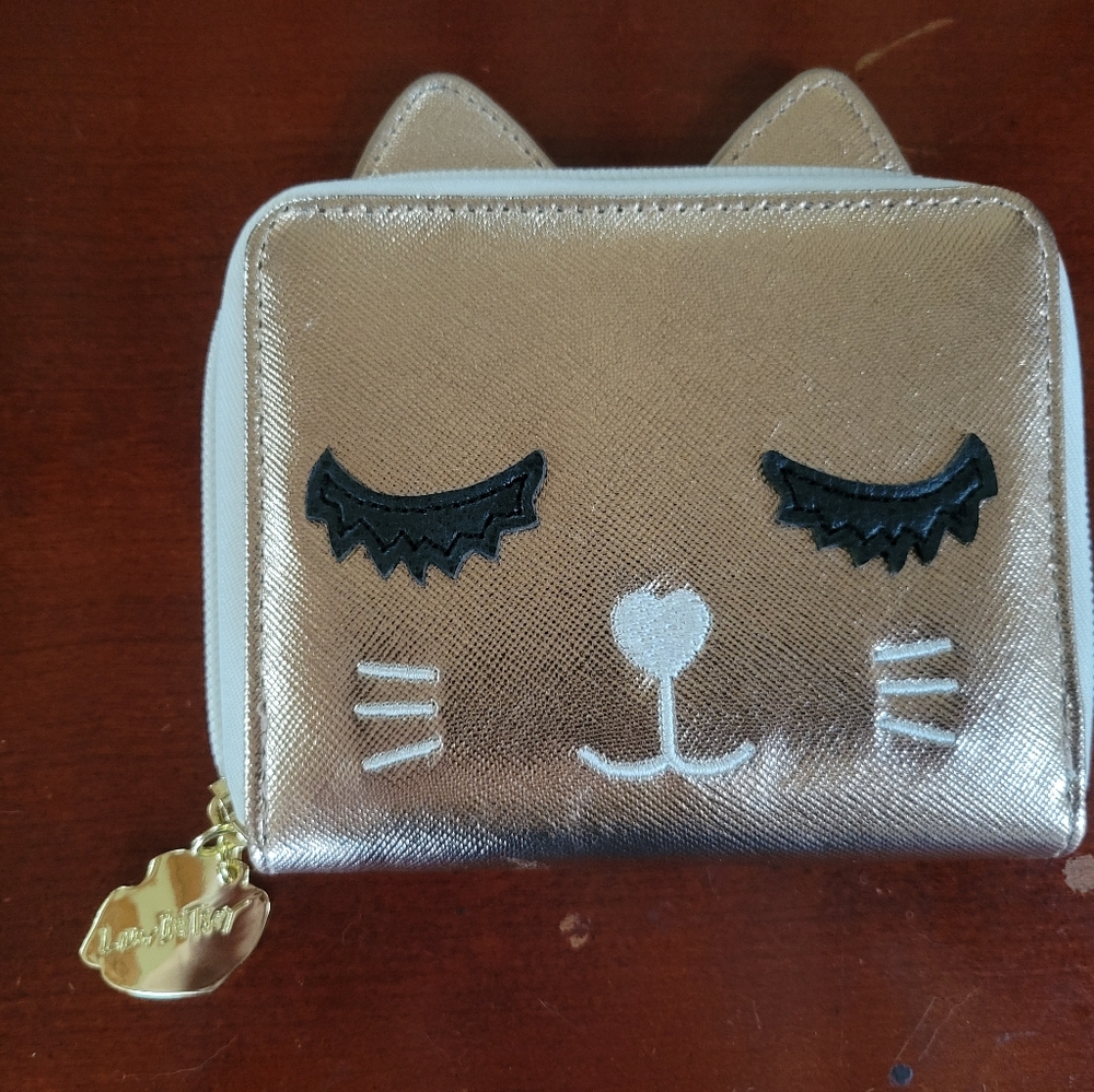Betsey Johnson Metallic Gold Cat Wallet